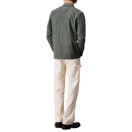 Chemise en coton grise unie coupe regular avec un col normal - Image 2
