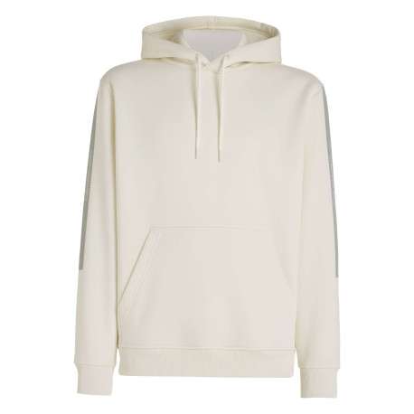 Sweat en coton écru uni avec un col à capuche et poche kangourou
