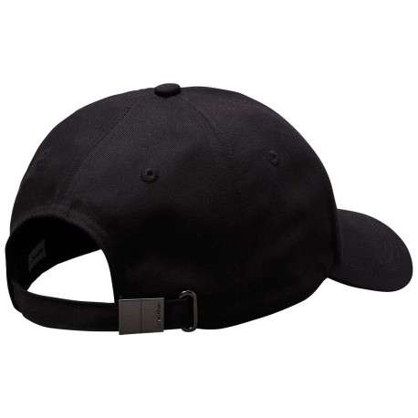 Casquette en coton noire unie coupe strapback avec nom de la marque - Image 2