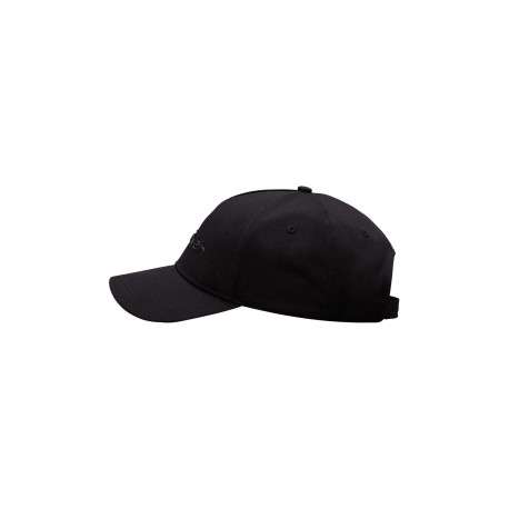 Casquette en coton noire unie coupe strapback avec nom de la marque - Image 3