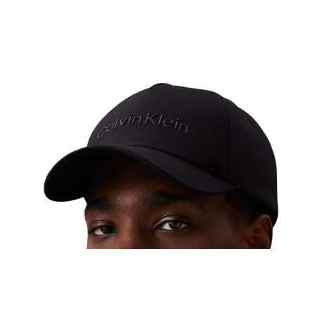 Casquette en coton noire unie coupe strapback avec nom de la marque - Image 4