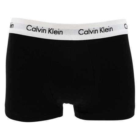 Lot de 3 Boxers en coton noir unis avec tailles élastiquées blanches