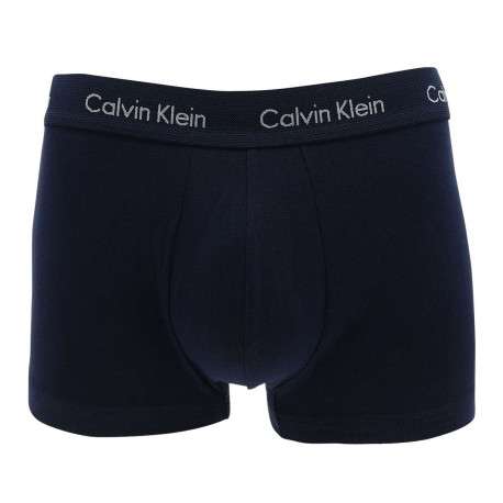 Lot de 3 Boxers en coton bleus unis avec taille élastiquées ton sur ton - Image 3