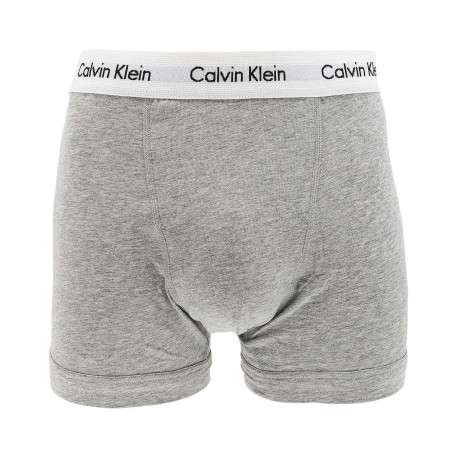 Lot de 3 Boxers classiques en coton gris unis coupe fermée avec ceinture blanche - Image 2