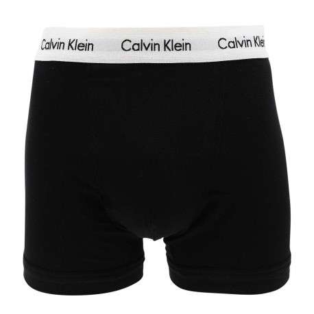 Lot de 3 Boxers classiques en coton gris unis coupe fermée avec ceinture blanche - Image 4