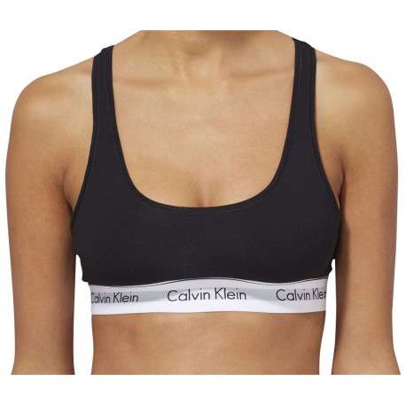 Brassière noire unie avec dos nageur et bande élastiquée sous la poitrine - Image 2