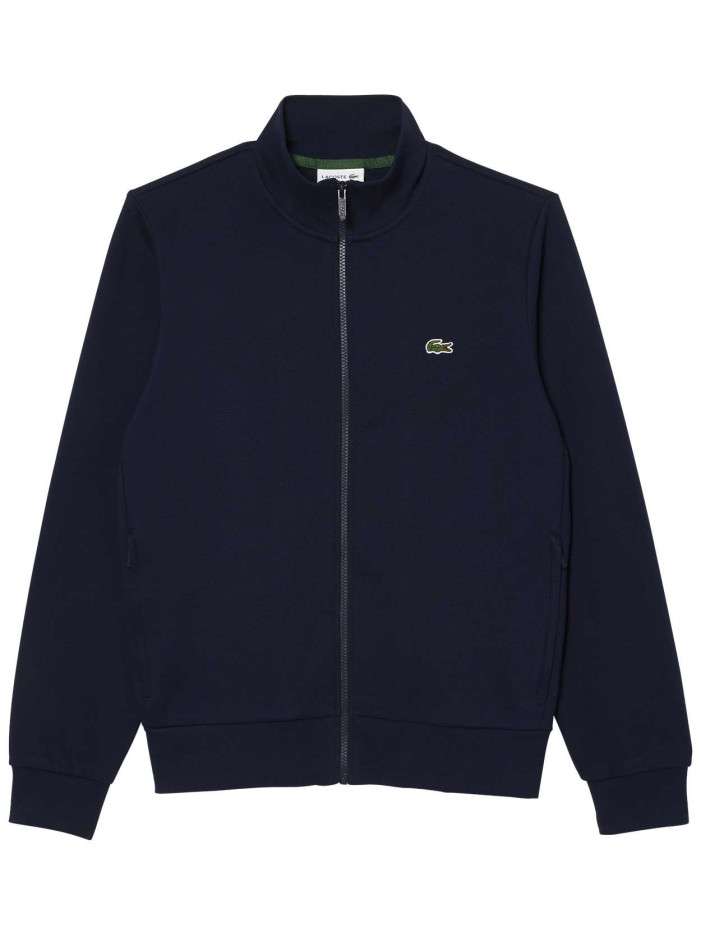 Sweat zippé en coton marine...