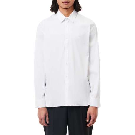 Chemise en coton blanche unie avec une coupe cintrée et un col français - Image 10