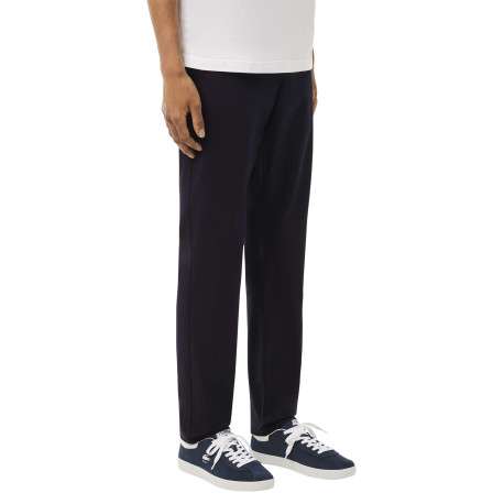 Chino en coton marine uni slim avec poches à l'italienne à l'avant