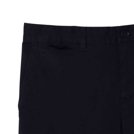 Chino en coton marine uni slim avec poches à l'italienne à l'avant - Image 3