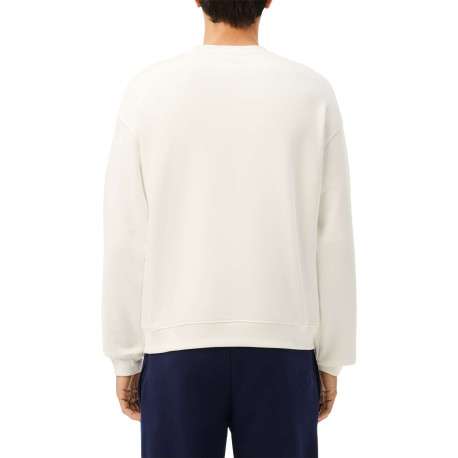 Sweat en coton blanc avec grand imprimé vert, une coupe droite et un col rond - Image 2