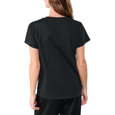 T-shirt en coton noir imprimé en lurex avec une coupe droite et un col rond - Image 2