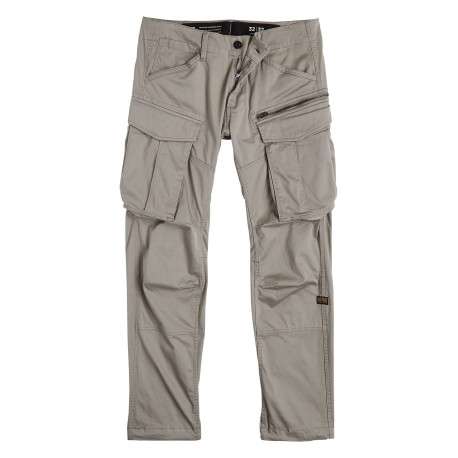 Pantalon Cargo en coton gris uni avec une coupe regular fit et 6 poches