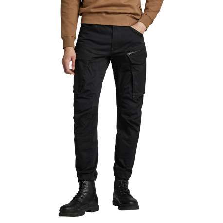 Pantalon 5 Poches en coton noir uni avec une coupe droite et des poches - Image 6