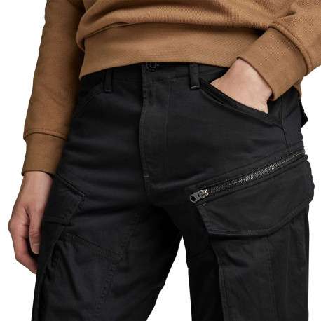 Pantalon 5 Poches en coton noir uni avec une coupe droite et des poches - Image 9