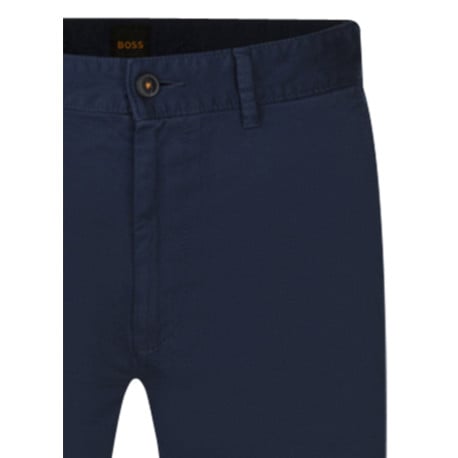 Pantalon chino en coton bleu marine uni avec une coupe slim fit - Image 3