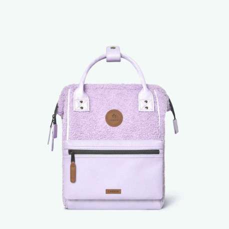 Sac à dos lilas uni avec moumoute all-over et pochette unie lilas incluse - Image 4