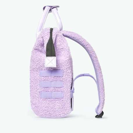Sac à dos lilas uni avec moumoute all-over et pochette unie lilas incluse - Image 5