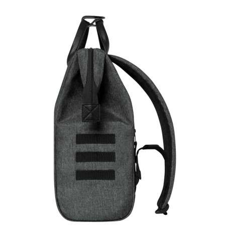 Sac à dos anthracite et noir uni avec anse et pochette unie noire zippée - Image 5