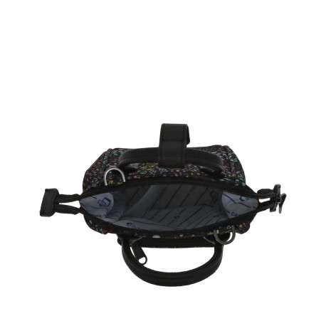 Mini sac à bandoulière noir avec un imprimé liberty et deux petites anses - Image 4