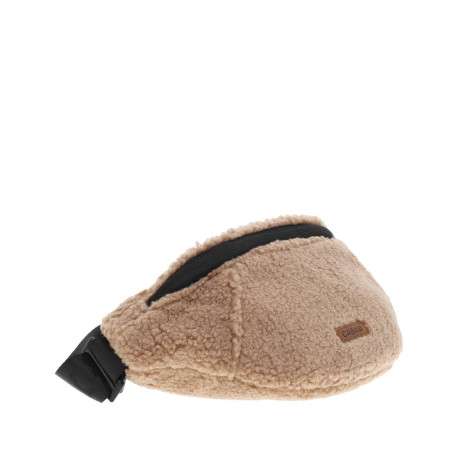 Banane réversible beige en peluche avec une bandoulière large réglable - Image 4