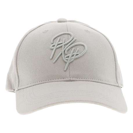 Casquette strapback en coton grise unie avec le logo de la marque brodé
