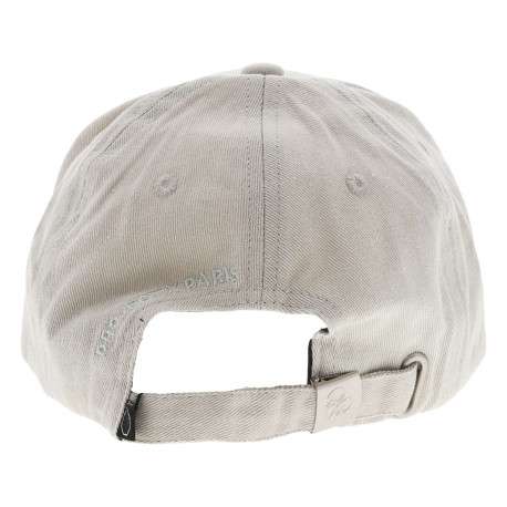 Casquette strapback en coton grise unie avec le logo de la marque brodé - Image 2