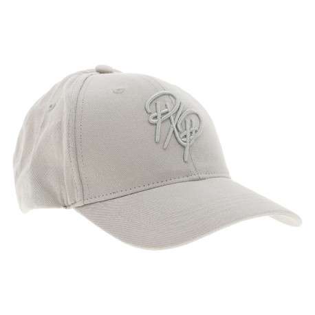Casquette strapback en coton grise unie avec le logo de la marque brodé - Image 3
