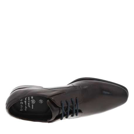 Derbies marron à talon décroché bas et à lacets ronds bleu marine - Image 4