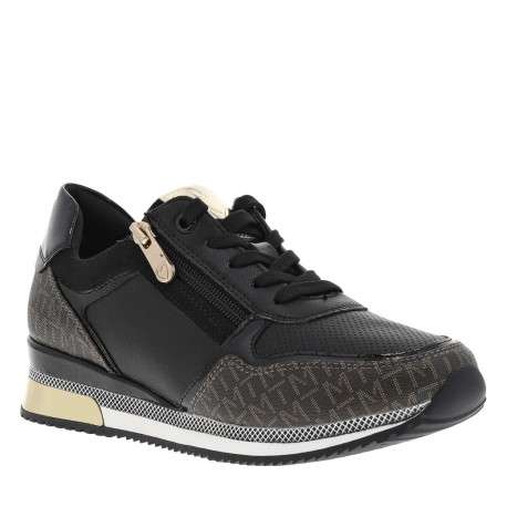 Baskets running noires avec semelle à talon compensé bas et lacets - Image 9