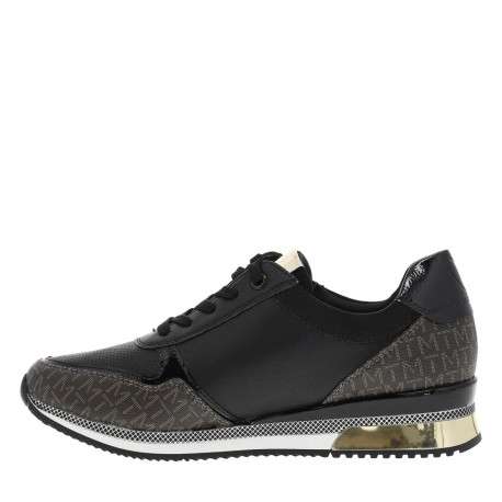 Baskets running noires avec semelle à talon compensé bas et lacets - Image 8