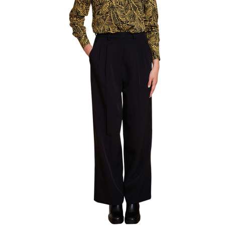 Pantalon Chino noir uni coupe droite et logo iconique de la marque