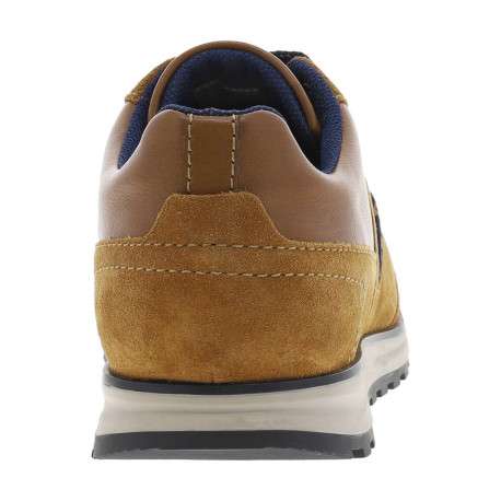 Sneakers en cuir cognac à semelle à talon plat, à lacets et semelle anatomique - Image 6