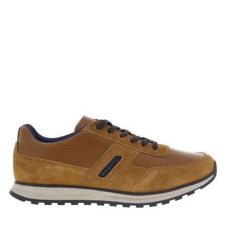 Sneakers en cuir cognac à semelle à talon plat, à lacets et semelle anatomique - Image 2