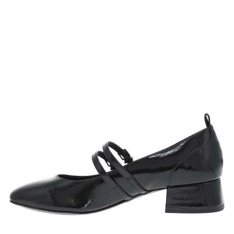 Ballerines noires vernies à bout carré et à talon décroché bas - Image 8