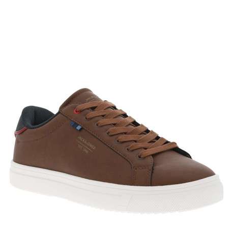 Baskets tennis cognac à semelle à talon plat, à lacets et nom de la marque - Image 3