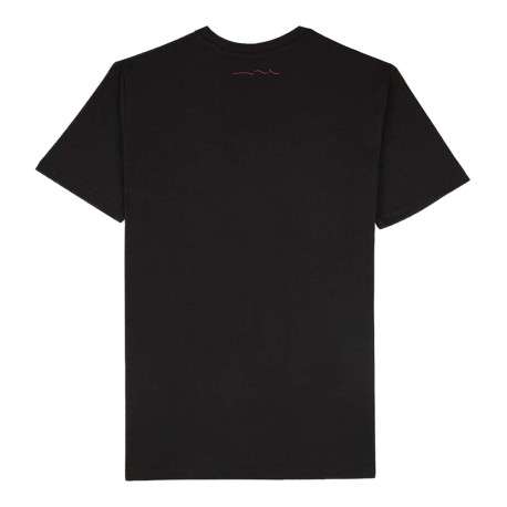T-shirt en coton noir uni avec nom de la marque et une coupe droite - Image 2