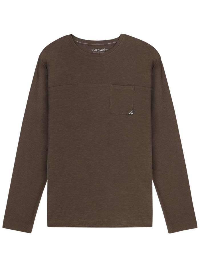 T-shirt en coton kaki uni...