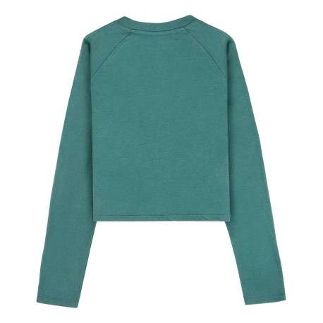 T-shirt en coton vert uni avec une coupe droite et nom iconique - Image 2