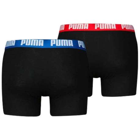 Lot de 2 Boxers classiques en coton unis noirs avec nom de la marque - Image 2