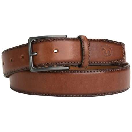 Ceinture camel avec bords ombrés et une boucle argentée rectangulaire