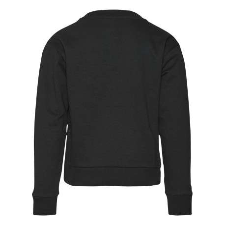 Sweat noir uni avec une coupe droite à col rond et des petites strass - Image 2