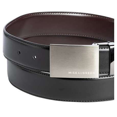 Ceinture en coton noire unie avec un passant rectangle argenté - Image 6