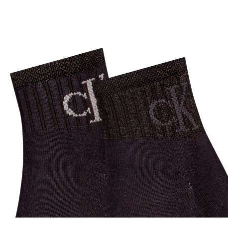 Lot de 2 paires de chaussettes mi-hautes en coton mélangé noires unies - Image 3