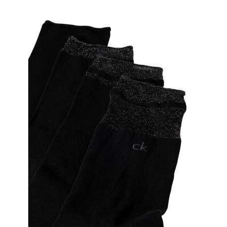 Lot de 4 paires de chaussettes hautes en coton mélangé noires avec liseré - Image 3