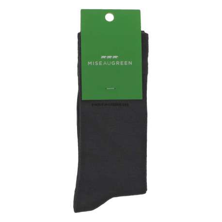 Chaussettes hautes grises unies avec nom de la marque en noir - Image 3