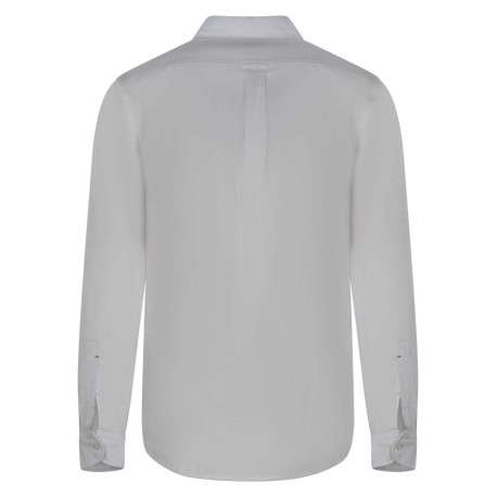 Chemise en coton blanche unie avec une coupe droite et un col américain - Image 2