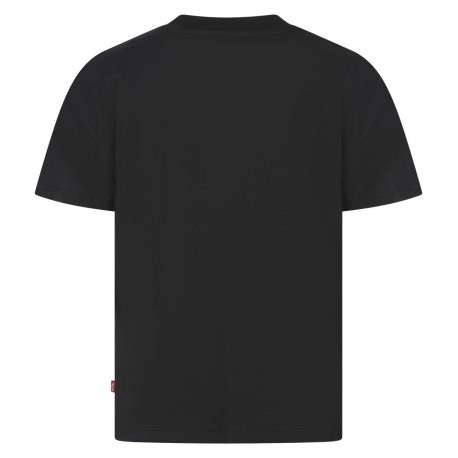 T-shirt en coton noir imprimé au nom de la marque avec une coupe droite - Image 2