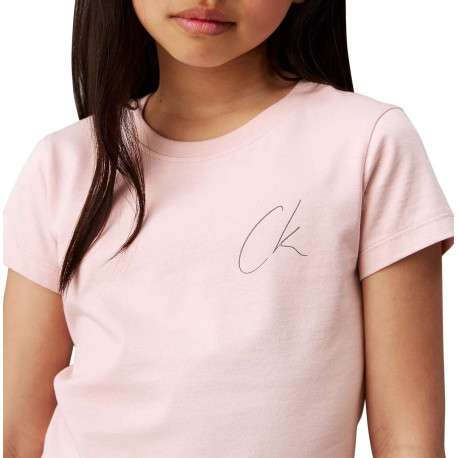 T-shirt en coton lilas uni avec nom de la marque sur la poitrine - Image 6