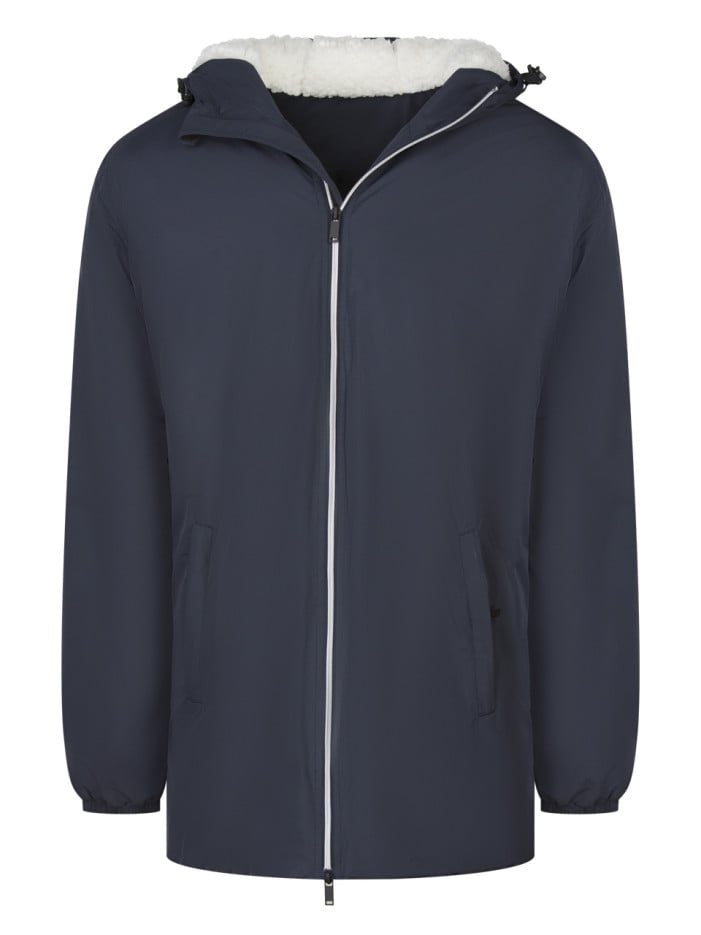 Parka à capuche bleue...